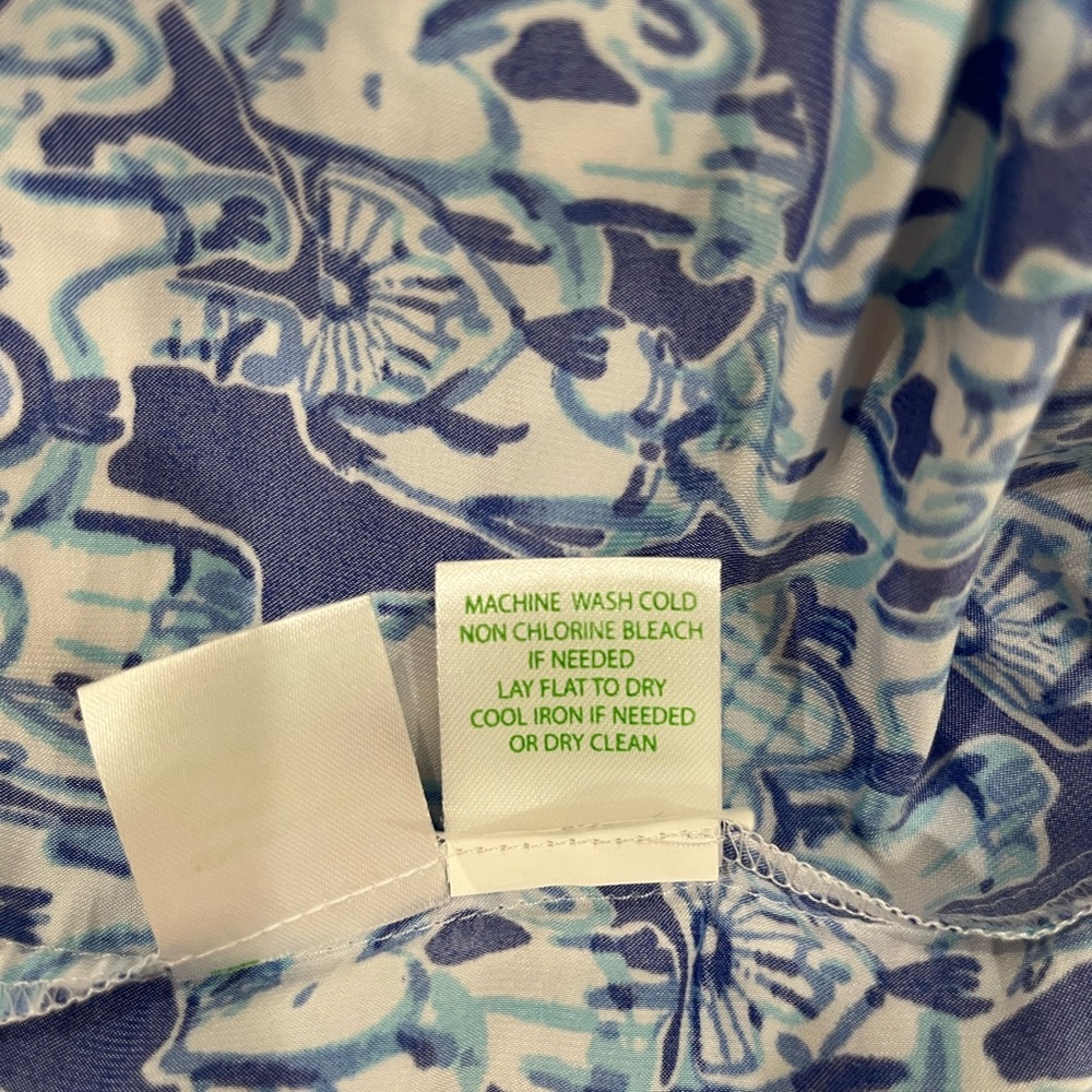 Lilly Pulitzer Romper Elephant Blue White Spaghetti Strap Size 0 summer - Picture 12 of 13